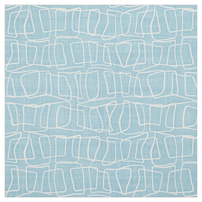 Lichtpastellblau Moderne Rundquadratmuster Stoff (Muster)