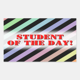 Lichtpastellfarben und Muster der schwarzen Streif Rechteckiger Aufkleber