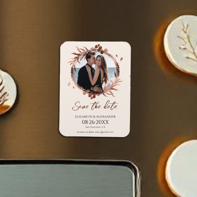 Lichtpfirsichkäfer-Foto Save the Date Magnet (Von Creator hochgeladen)