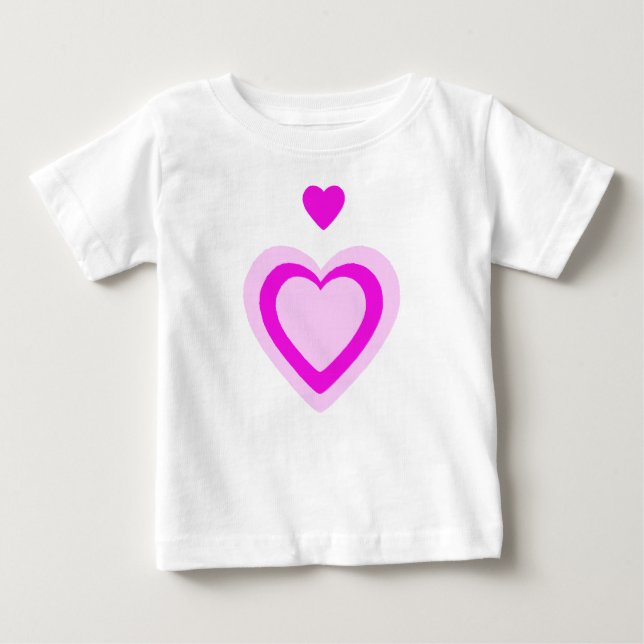 LICHTPINK FUCHSIA HERZEN BABY T-SHIRT (Vorderseite)
