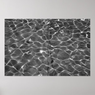 Lichtreflexionen auf Wasser: Schwarz & Weiß Poster