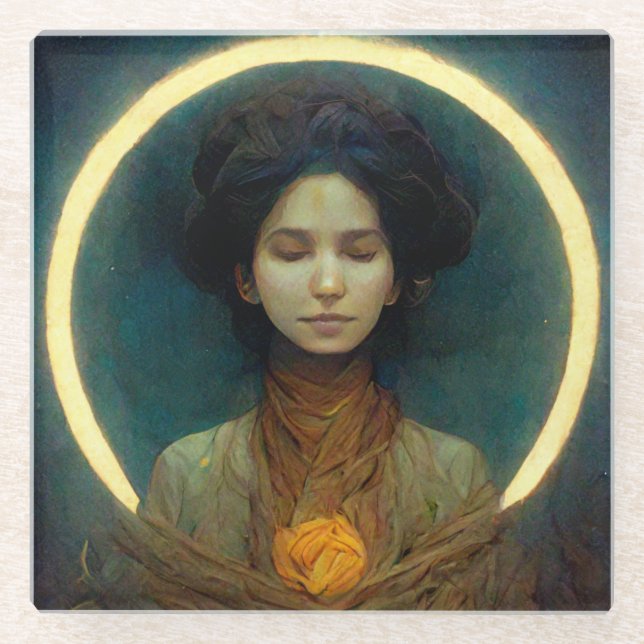 Lichtring 2 Fantasie Sci-fi Glasuntersetzer (Vorderseite)