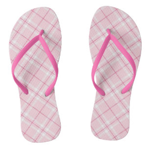 Lichtrosa Kariert Flip Flops