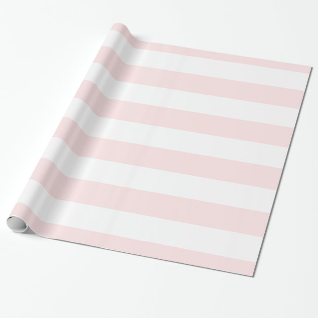Lichtrosa, weißes Muster der XL-Streifen Geschenkpapier (Ungerollt)
