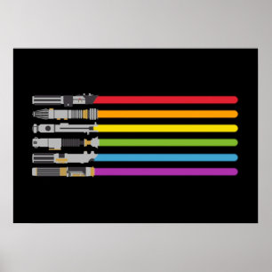 Lichtschwert Regenbogen Poster