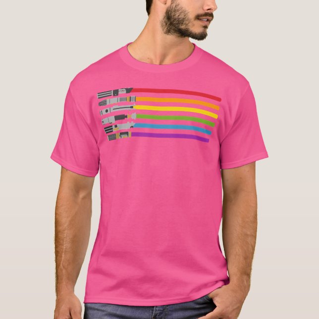 Lichtschwert Regenbogen T-Shirt (Vorderseite)