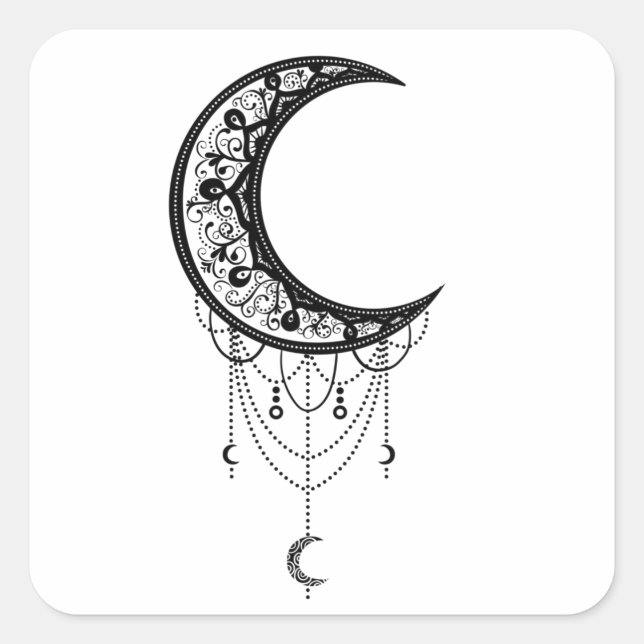 Lichtseite des Mondes Quadratischer Aufkleber (Vorderseite)