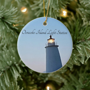 Lichtstation Ocracoke Island Keramik Ornament