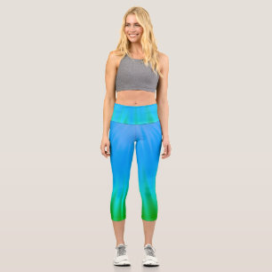 Lichtstrahl - grün & blau capri leggings