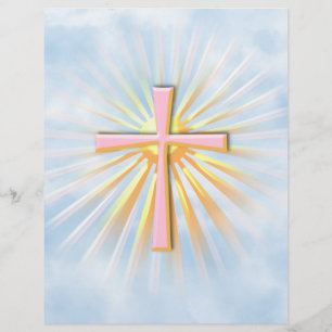 Lichtstrahlen aus dem religiösen Kreuz (W/Wolken)