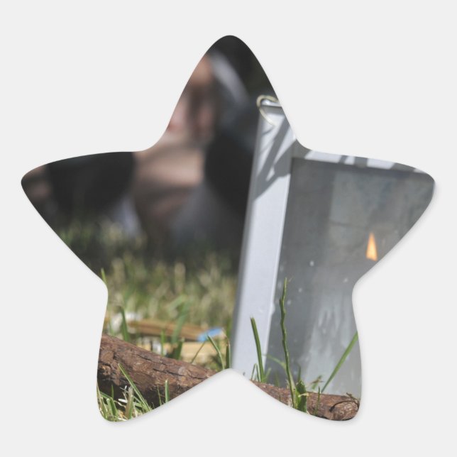 Lichtstrahlen Stern-Aufkleber (Vorderseite)