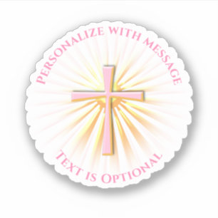 Lichtstrahlen vom religiösen Kreuz Aufkleber