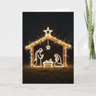 Lichtvolle Weihnachtsszene Karte