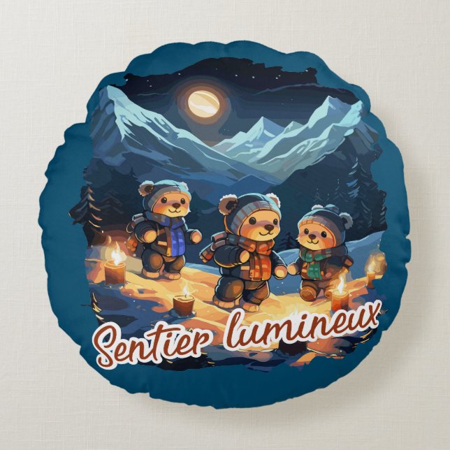 Lichtweg Rundes Kissen (Vorderseite)