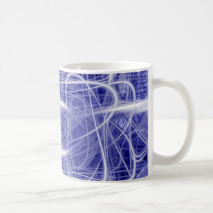 Lichtwege auf blauem Hintergrund Tasse