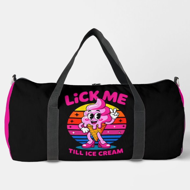 Lick Me Till Ice Cream" - Funny Cartoon  Duffle Bag (Vorderseite)