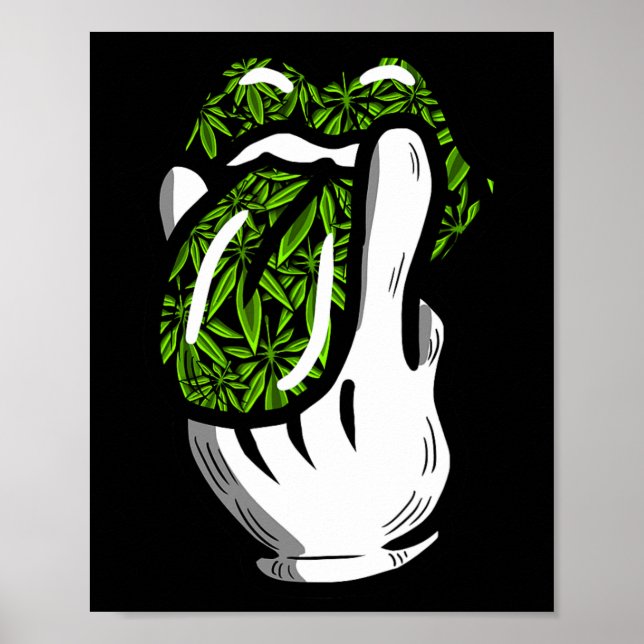 Lick Smoke Weed Pattern Pot Geschenk Poster (Vorne)