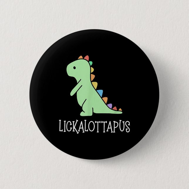 Lickalottapus Funny Lesbian Lgbtq Pride, Funny Hum Button (Vorderseite)