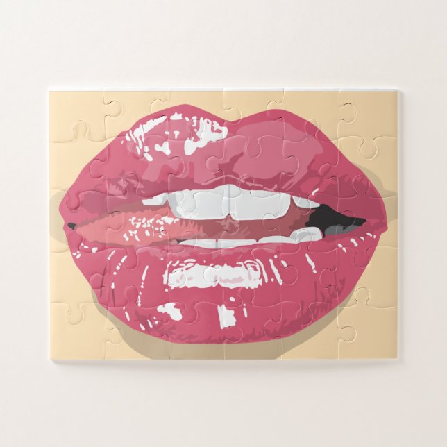 LICKEN LIPS KISS JIGSAW PUZZLE (Horizontal)