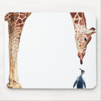 "Licker mit Pinguin-" Giraffe Aquarell Mousepad