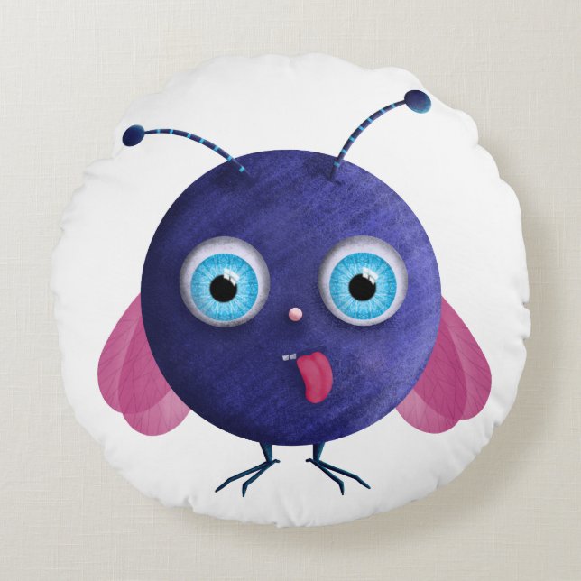 Licky monster mullidito rundes kissen (Vorderseite)