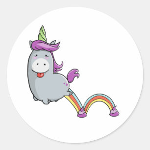Licorne Poop Runder Aufkleber