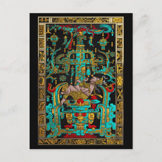 Lid des Großen Grabes von Pakal - Palenque Astrona Postkarte (Vorderseite)