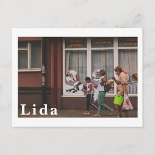 Lida Belarus Architektur Straße 3 Generationen Postkarte