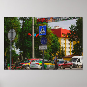Lida Belarus Architektur Straße Stadtbild Poster