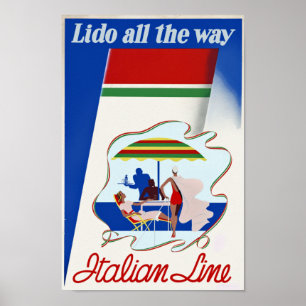 Lido All the way ~ Italian Line Poster