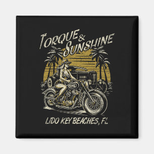 Lido Schlüsselstrände Florida Motorrad Hotrod Vint Magnet