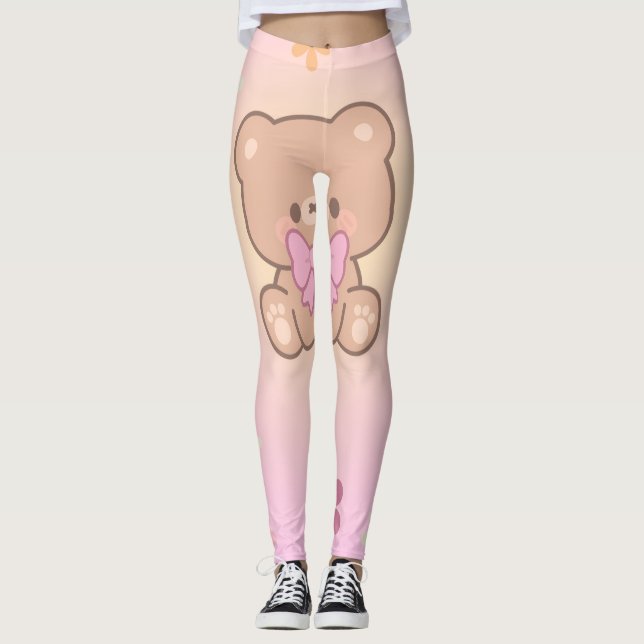 lieb mit Blumen Leggings (Vorderseite)