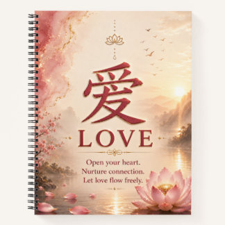 Liebe (愛) Chinesisches Zeichen Notizbuch