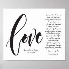 Liebe, 1 Cor. 13, Doppelname, moderne Schrift Poster