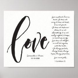 Liebe, 1 Cor. 13, Doppelname, moderne Schrift Poster