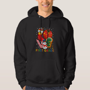 Liebe 1. Erste Klasse Weihnachten Niedlich Snowman Hoodie