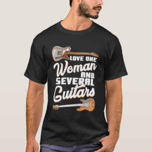 Liebe 1 Frau und mehrere Gitarren Spaß Ehemann Gif T-Shirt