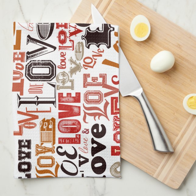 LIEBE 1 GESCHIRRTUCH (Viertel Falte)