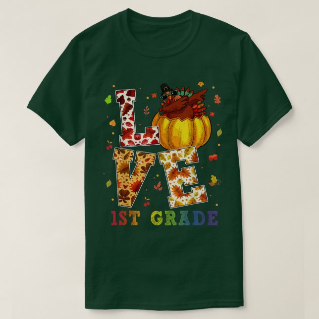 Liebe 1. Klasse des Glücks Herbst Herbst Herbst fü T-Shirt (Design vorne)