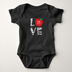 Liebe 1. Klasse Kinder zurück zum Schullehrer Baby Strampler