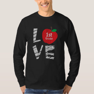 Liebe 1. Klasse Kinder zurück zum Schullehrer T-Shirt
