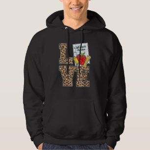 Liebe 1. Klasse Lehrer Anerkennung Leopard Rücken Hoodie