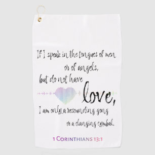 Liebe 1 Korinther 13:1 Golfhandtuch