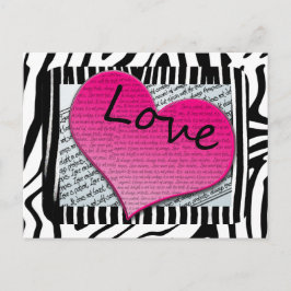Liebe 1 Korinther 13 Herz Rosa Zebra Postkarte