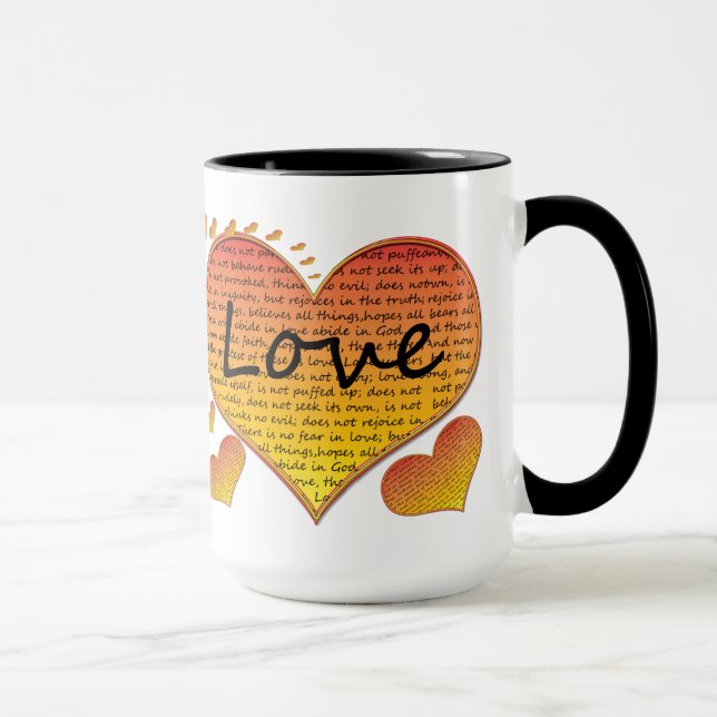 Liebe 1 Korinther 13 Herz Tasse (Rechts)