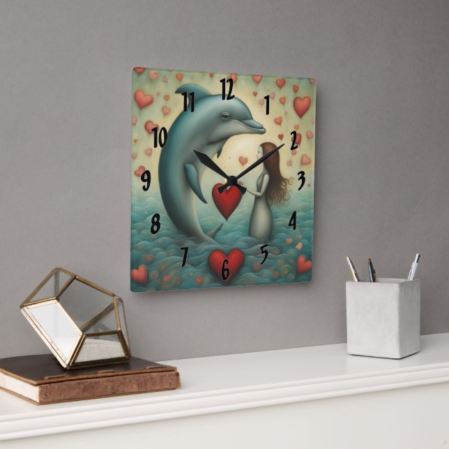 LIEBE 1 QUADRATISCHE WANDUHR (Büro)