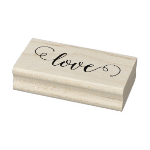 LIEBE 1"x2.5" Briefmarke aus Kautschuk / Oktavia Gummistempel
