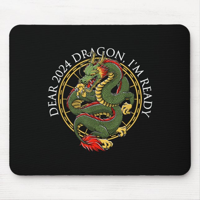 Liebe 2024 Dragon Im Bereit Chinesisch Neujahr Red Mousepad (Vorne)