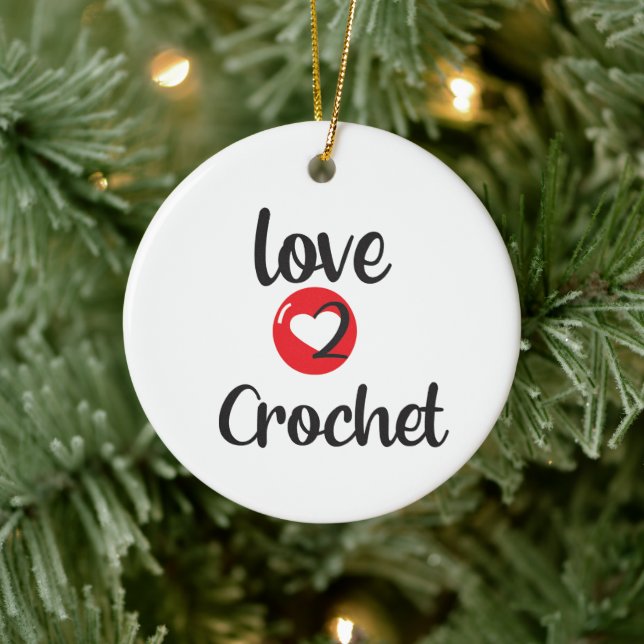Liebe 2 Crochet Keramik Ornament (Baum)