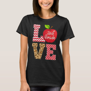 Liebe 2. Klasse Apple T-Shirts Geschenklehrer Leop
